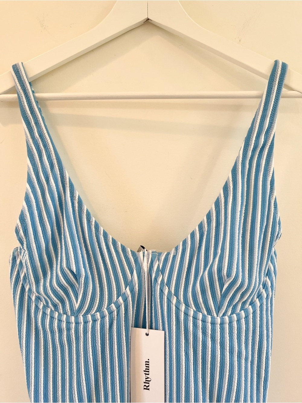 NWT Anthro Rhythm Sunbather Striped Underwire One Piece Swimsuit Size XXL Ocean - Picture 3 of 13